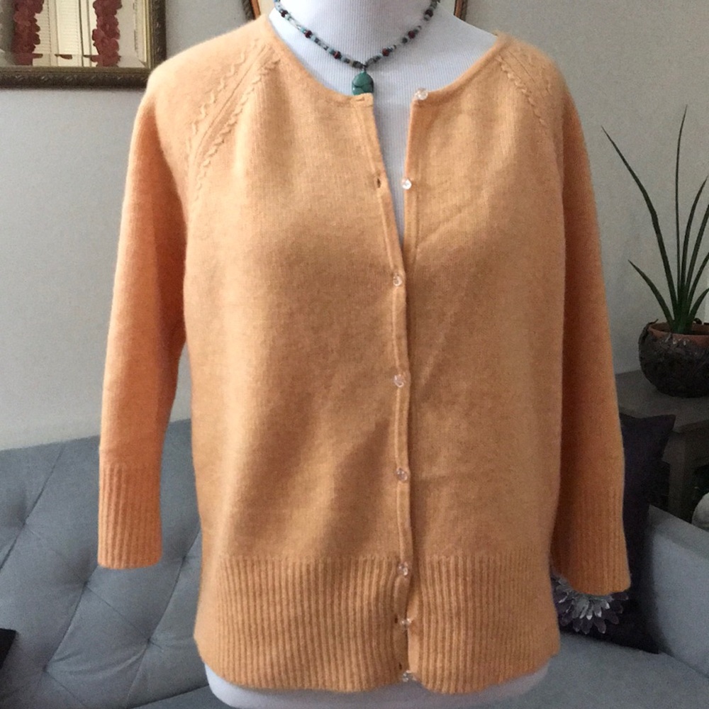 Evelyn Grace 100% cashmere cardigan sweater, L